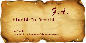 Florián Arnold névjegykártya